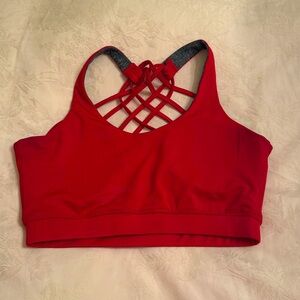 Red sports bra
